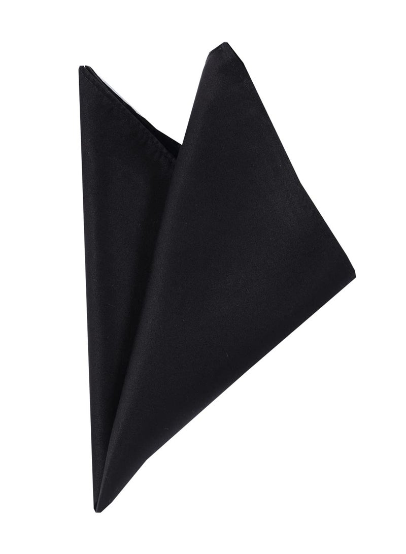 CoCoUSM Mens 100% Pure Silk Pocket Square Solid Color Handkerchiefs Size 30cm - Image 2